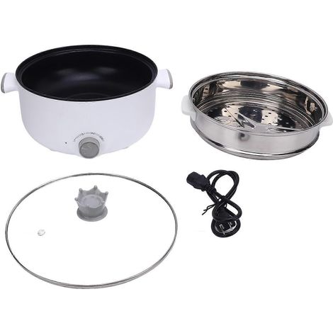 Marmite électrique multifonction 3,6L, cuve 3 couches anti-brûlure, antiadhésive, avec panier vapeur en inox, idéale pour soupes et ramen. (1/5)