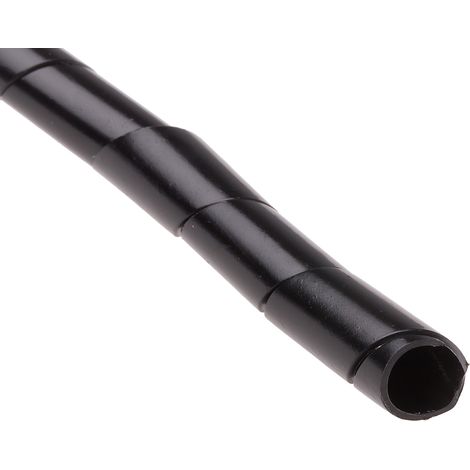 Gaine de câble spiralée RS PRO, Ø 9mm 12mm, en Polyéthylène Noir ( Prix pour Bobine de 30 Mètres )
