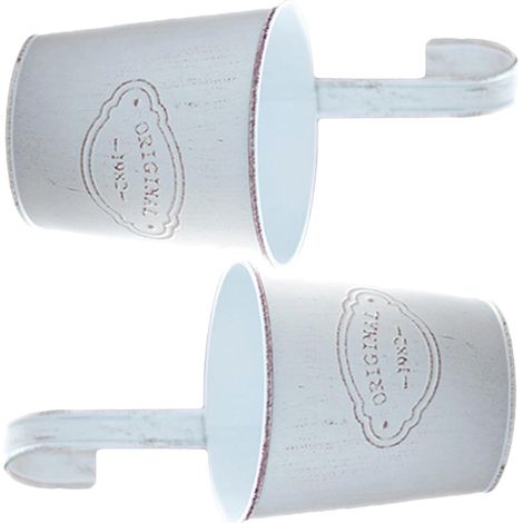 Angoily Lot de 2 pots fleurs suspendus en fer blanc avec petit crochet pour plantes et (1/5)
