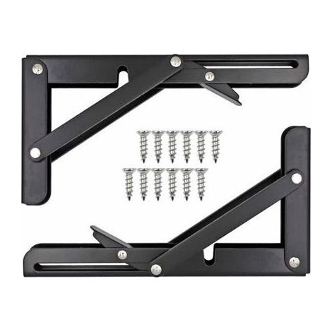 Équerre de fixation pliable en acier inoxydable – Charge lourde – Dimensions 20,5 x 10,8 cm – Pour étagères et établis (1/5)