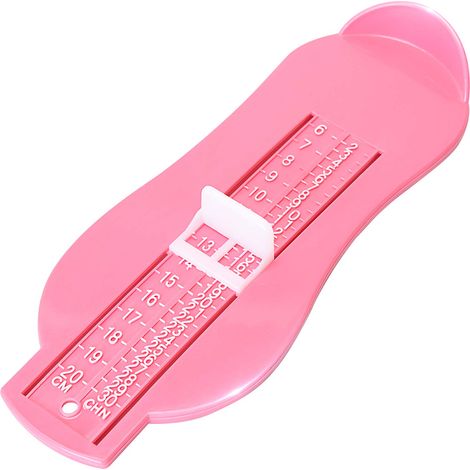 1 Mesureur de pieds, gabarit chaussures, calculatrice pointure, plastique rose, enfants adultes (1/5)
