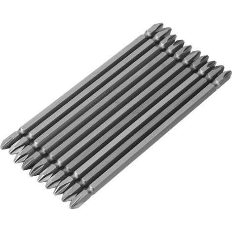 10 embouts de tournevis cruciformes à double tête, allongés, en acier allié au chrome-vanadium, avec outil magnétique à main, 15 cm