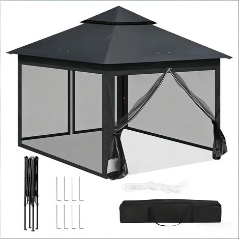 CAIziTente de jardin extérieure à double paroi, tente de fête, gazebo d’extérieur portable pour patio (gazebo uniquement) (1/5)