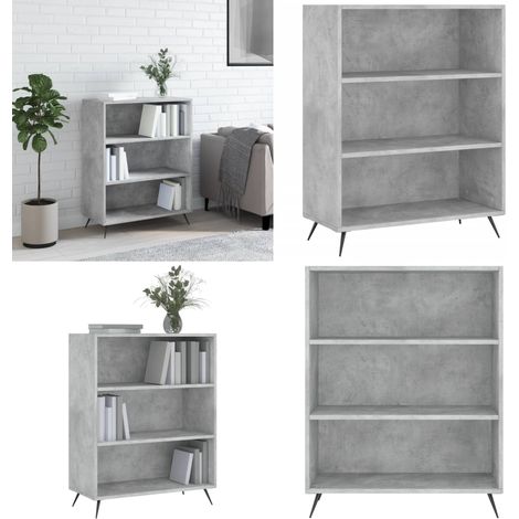 Bücherregal Betongrau 69,5x32,5x90 cm Holzwerkstoff - Buche Regal - Bücherständer - Wohnraumgestaltung - Modernes Design - Holzwerkstoff - Home & Living (1/5)