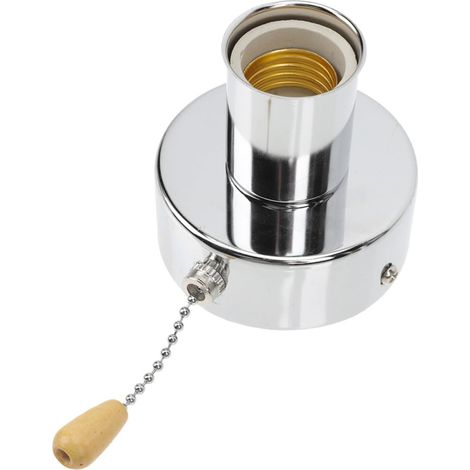 Douille à Tirette Facile à Installer en Acier Inoxydable Argenté pour Lampe Murale Support pour Luminaires de Plafond et Appliques (1/5)