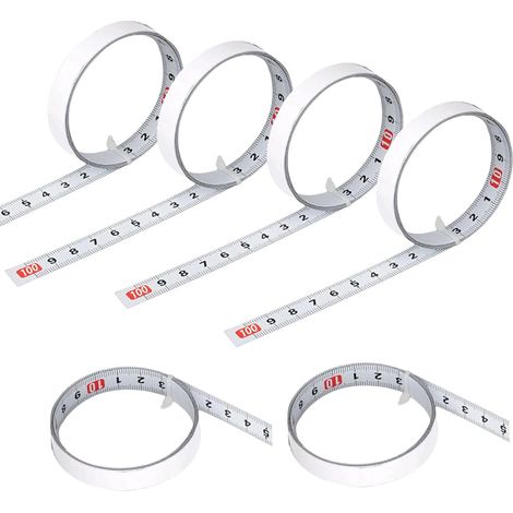 6 Pièces Adhesif Ruban à Mesurer Auto-Adhésif Métrique Mètre à Ruban en Acier au Carbone Metre Ruban Gauche à Droite Droite à Gauche du Milieu aux Côtés pour Etablis et Machines (1/5)