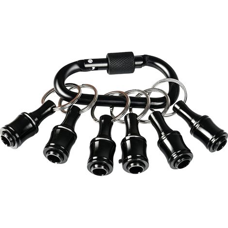 6 porte-embouts Divers accessoire de portail, hexagonaux 6,35 mm, avec mousqueton, antidérapants, pour visseuse à percussion (1/5)