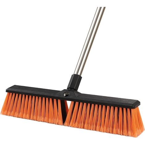 45 cm Outdoor Brush with Long Handle (163 cm), Heavy Duty Garden Broom with Bristle for Patios, Gardens, Garages, Sidewalks, Ideal for Cleaning Floors, Yards, Rocky Areas (1/5)