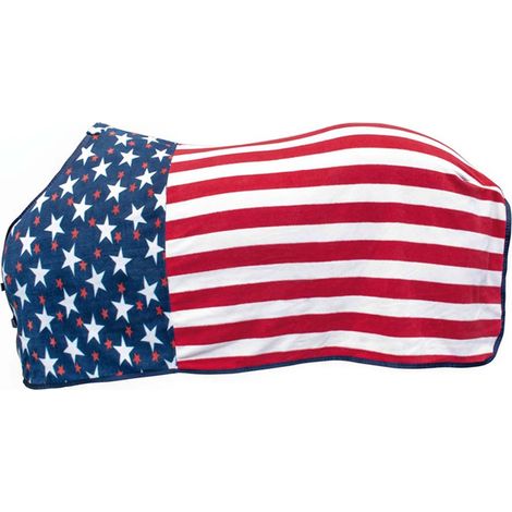 155 cm, America usa flag: Coperta per cavalli Chicago colori USA in pile antipilling con chiusura anteriore
