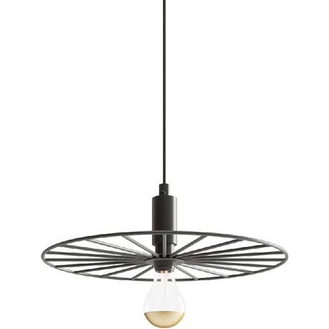 Hängeleuchte Pendellampe Designleuchte Retro Rad Esszimmerlampe schwarz D 30 cm (1/5)