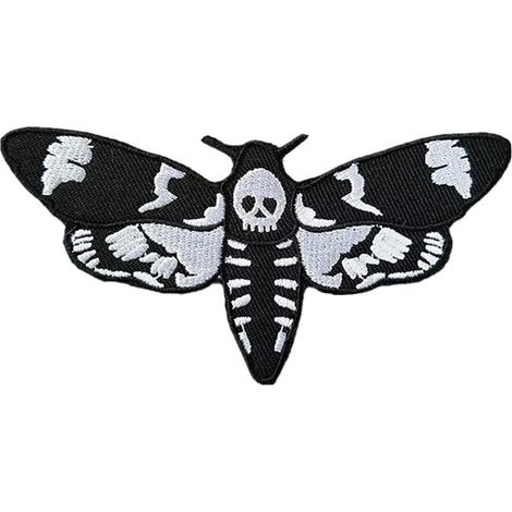 Écussons brodés à repasser « Tête de mort » (papillons) pour vêtements, vestes, t-shirts, jeans, sacs à dos (1/4)