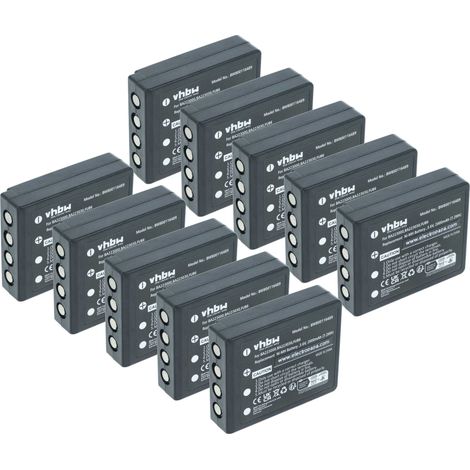 vhbw 10x Batterie compatible avec HBC Radiomatic Spectrum 2, Vector Pro, Spectrum 1 télécommande remote control (2000mAh, 3,6V, NiMH)