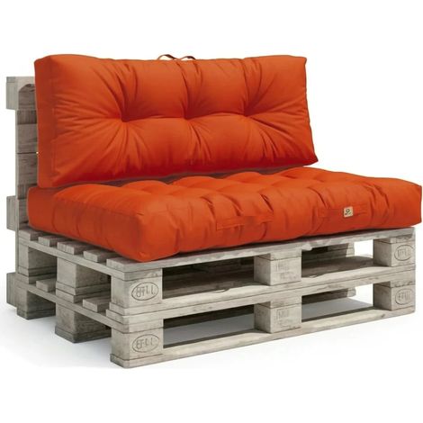 Ensemble Coussins Palette 120x80 Orange - Imperméable & Épais 15cm