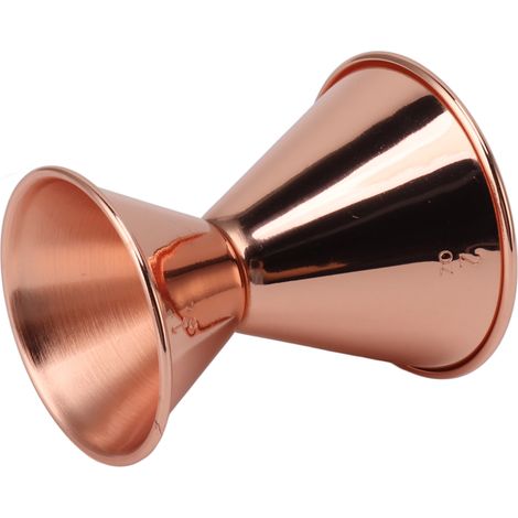 Doseur double professionnel en acier inoxydable 304, plaqué cuivre, idéal pour restaurants, bars et particuliers. (1/5)