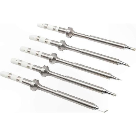 Set mit 5 Lötspitzen für TS100-Lötstationen, schnelles Aufheizen, Ersatzspitzen für Lötstationen, kompatibel mit TS100-Werkzeugen, hohe Präzision, einfacher Austausch (1/5)