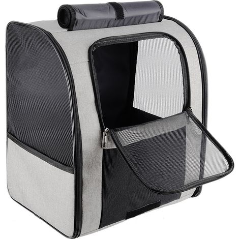 Sac à dos pour chat et petit chien, sac de transport respirant, taille grande (40x26x47 cm) (1/5)