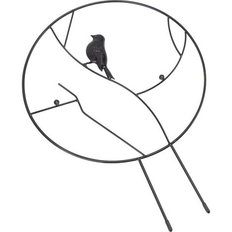 Vogelgitter für den Garten, gute Stabilität, ansprechendes Design, dickwandig, leicht, kleines Metall-Gartengitter für Hinterhöfe und Balkone, schwarz (1/5)