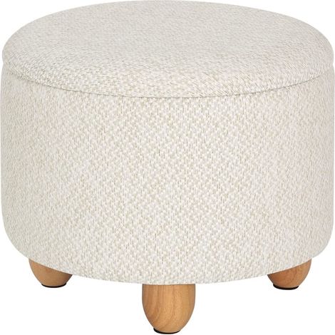 Woltu – Pouf de rangement en lin grossier 420g/㎡ – Tabouret rembourré avec couvercle – Pieds en pin – Charge jusqu'à 300 kg – Dimensions 39x39x33 cm