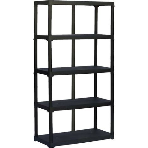 SCAFFALE IN PLASTICA cm 100 x 40 x H 176 - 5 ripiani con rinforzo