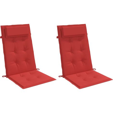 vidaXL Highback Chair Cushions 2 pcs Red Oxford Fabric