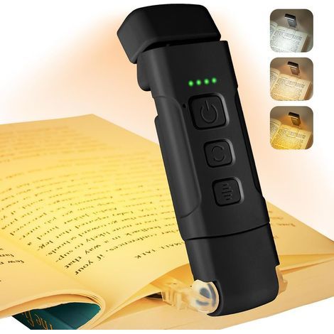 Leselampe fürs Bett – 3 Farben, 5 Helligkeitsstufen, USB-aufladbar, Schwarz (1/5)