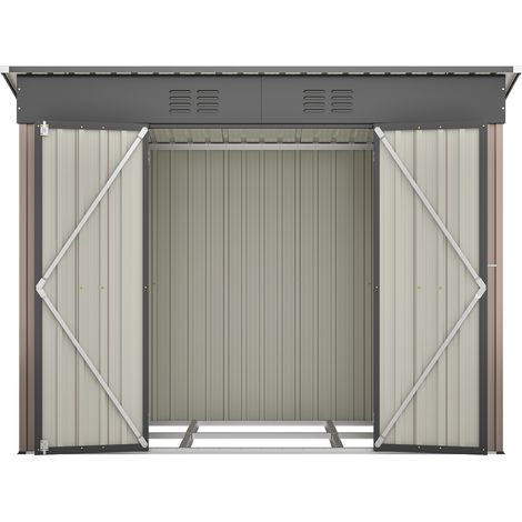 Abri de jardin métal 229x110x182cm,HABITAT ET JARDIN , Marron. (1/5)