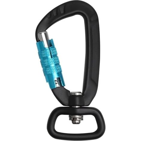 Mousqueton avec Pivot Rotatif en Aluminium,Mousqueton Pivotant À 360 Degrés Charge 400kg pour Suspendre hamac Sécurisé pour Chien Escalade Camping Porte-clés Bricolage (1/5)