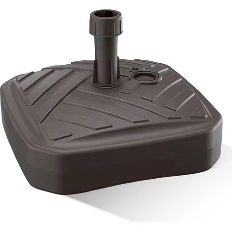 Pied de Parasol carré Marron en Plastique, remplissable avec du Sable, de l'eau, des graviers pour Le Jardin, la Plage, la terrasse (1/5)