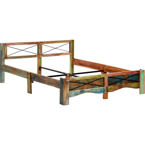 Maison Exclusive - Cadre de lit bois de récupération massif 160x200 cm (1/5)