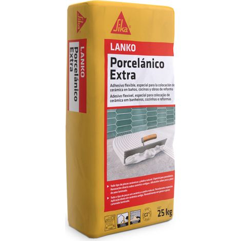 LANKO® Porcelanico Extra - Adhesivo cementoso C2 TE para gres porcelánico - 25 kg - Saco - Gris