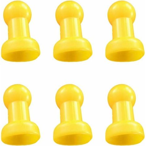 6 Piece Trampoline Pipe Caps, Trampoline Accessories, Trampoline Bar Covers Plastic Yellow Metal (1/5)