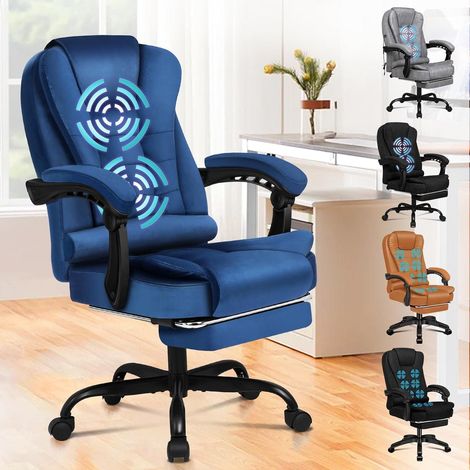 Ergonomic Office Gaming Chair Racing Seat with Lumbar Support Blue (1/5)