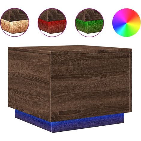 Maison Exclusive - Couchtisch mit LED-Leuchten Braun Eichen-Optik