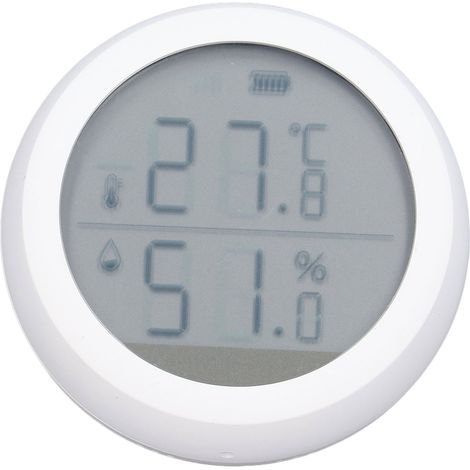 Intelligenter Temperatur- und Feuchtigkeitsdetektor mit Fernsteuerungs-App, LCD-Bildschirm und Alarmfunktion für Zuhause (1/5)