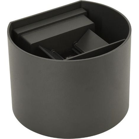 Applique Murale Graphite Grise 12W Double Faisceau IP65 Ovale - Blanc Neutre  - SILUMEN
