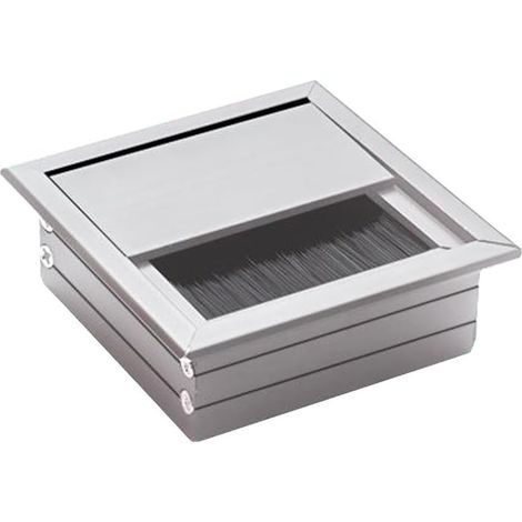 Aluminum Alloy Cable Hole Cover, 80 x 80mm, Black/Silver