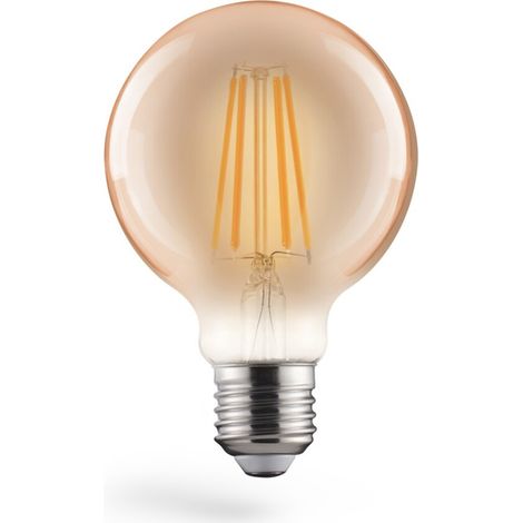 Ampoule décorative LED - XAVAX - Globe 80 - E27 - 8W (650 lm) - Verre ambre dimmable
