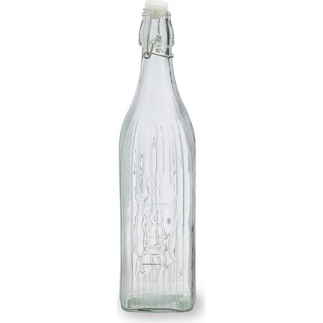 BOTELLA CUADRADA VIDRIO TRANSP VIBA - 1 L (1/5)