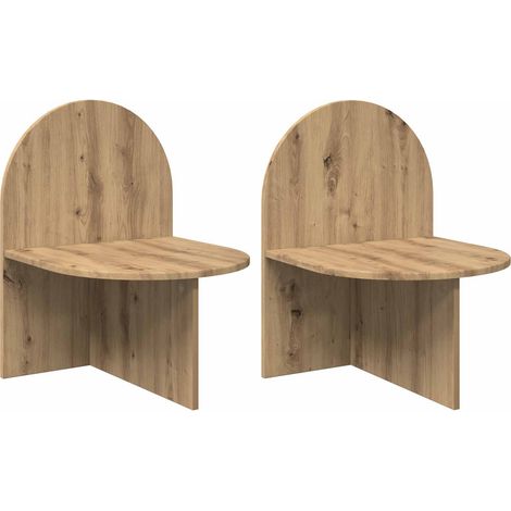 Mesita de Noche 2 pcs Roble Artesanal 48 x 49 x 65 cm vidaXL