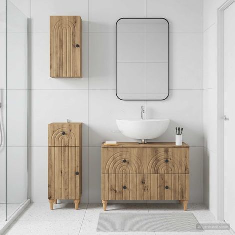 vidaXL 3 Piece Bathroom Cabinet Set ALKMAAR Artisan Oak (1/5)