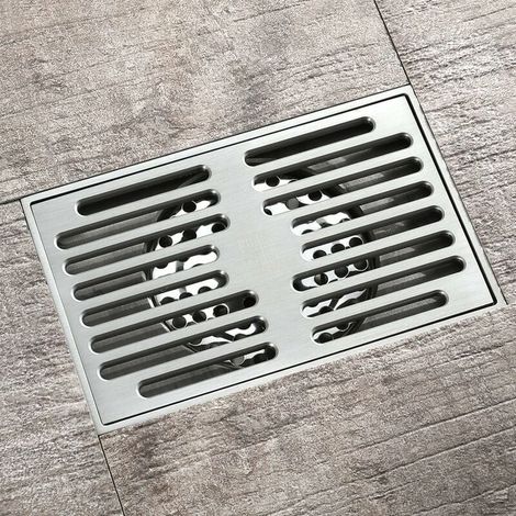 Drain Au Sol - Evacuation Carrée Encastrable Pour Douche Cuisine Sous-sol Salle De Bain - Métal Solide Anti-corrosion - 1 Pièce
