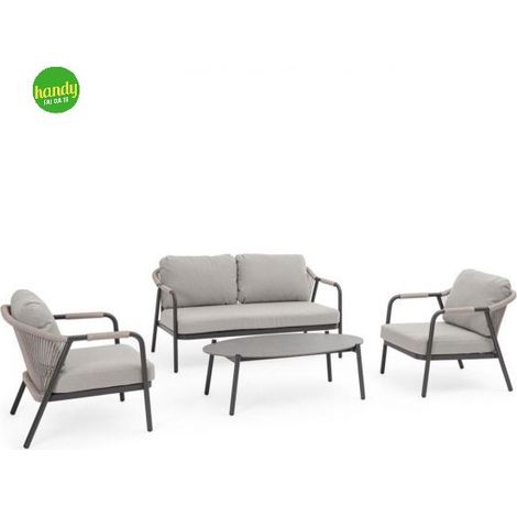 Set salotto Bizzotto Miravet antracite/khaki (1/5)