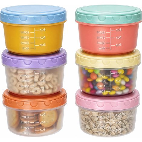 6 Pièces Petite Boite Plastique, Mini Récipients Hermétiques 300ml, Boîtes de Conservation Alimentaire Sans BPA, Boîte Alimentaires - Pour Sauces, Épices (1/5)