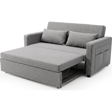 Sofa Cama de Matrimonio Jossy Gris 138cm, Gris