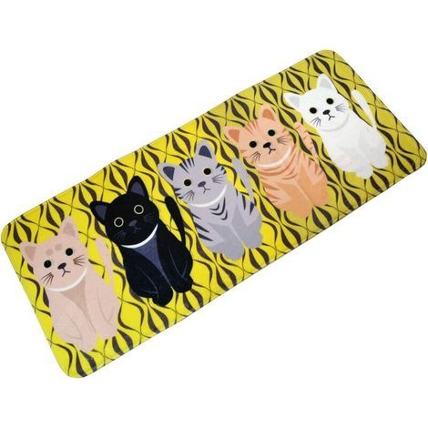 Tapis de Cuisine Antidérapant Tapis de Bain Absorbant Tapis de Devant Evier Décoratif Flannel Carpette Lavable pour Salon Chambre Salle de Bain Jaune 50 x 120cm- (1/5)