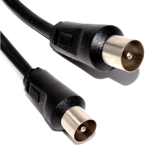 Cable antena de TV de 75 Ohm macho 1.5 M Negro (1/3)