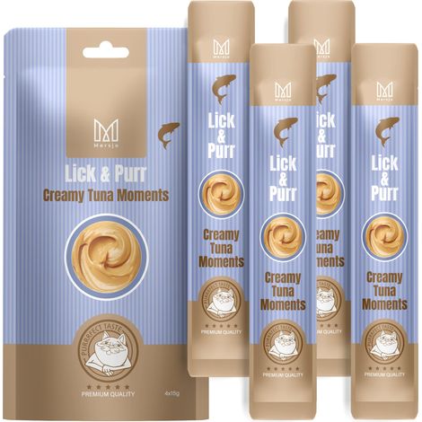 Katzenleckerli – Lick & Purr: Cremige Thunfisch-Momente Mersjö 60 g