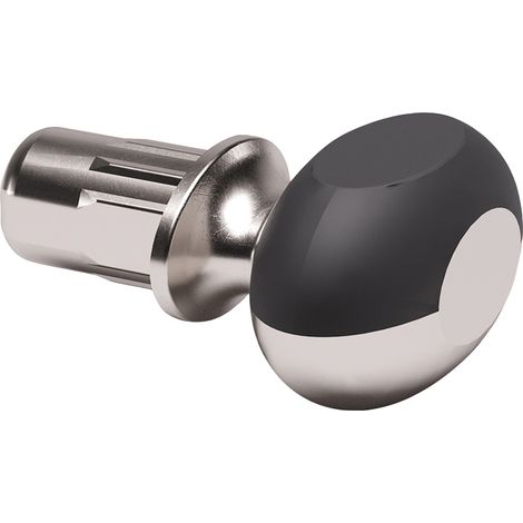 Taquet - Décor : Nickelé / Noir - Matériau : Zamac / Caoutchouc - Queue : Ø 5 mm - ITALIANA FERRAMENTA