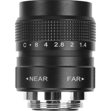Objectif CCTV 25mm F1.4 Monture C, Haute Luminosité pour Caméras de Surveillance Magasin Entrepôt Parking Noir (1/5)
