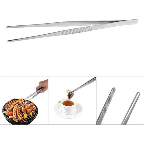 Kochzange aus Edelstahl, 30 cm lange Grillzange - Grillzange, Pinzette und Küchenzange können als Grillzange zum Schneiden von Fleisch verwendet werden. (1/4)
